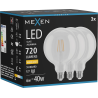 Mexen Vintis 3x Bec filament LED E27, G125, 6W, Caldă - 2700K, 720 lm, clar - L158-E27-0627-00x03