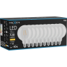 Mexen Vintis 10x LED filament izzó E27, G125, 6W, Meleg - 2700K, 720 lm, átlátszó - L158-E27-0627-00x10