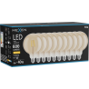 Mexen Vintis 10x Bec filament LED E27, G125, 6W, Caldă - 2700K, 600 lm, chihlimbar - L158-E27-0627-50x10