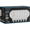 Mexen Vintis 6x LED filament izzó E27, G125, 6W, Semleges - 4000K, 720 lm, átlátszó - L158-E27-0640-00x06