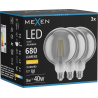 Mexen Vintis 3x Bec Filament LED E27, G125, 8W, Cald - 2700K, 680 lm, fumuriu - L158-E27-0827-70x03