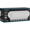 Mexen Vintis 10x LED filament izzó E27, G125, 8W, Semleges - 4000K, 1055 lm, átlátszó - L158-E27-0840-00x10