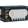 Mexen Vintis 6x LED filament izzó E27, G125, 10W, Meleg - 2700K, 1320 lm, átlátszó - L158-E27-1027-00x06