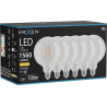 Mexen Vintis 6x LED filament lámpa E27, G125, 12W, Meleg - 2700K, 1560 lm, átlátszó - L158-E27-1227-00x06