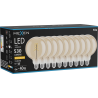 Mexen Vintis 10x LED spirál izzó E27, G125, 6W, Meleg - 2200K, 530 lm, borostyán - L168-E27-0622-50x10