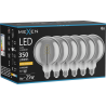 Mexen Vintis 6x Filament spirál LED izzó E27, G125, 6W, Meleg - 2200K, 350 lm, füstös - L168-E27-0622-70x06