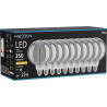 Mexen Vintis 10x LED spirál filament izzó E27, G125, 6W, Meleg - 2200K, 350 lm, füstös - L168-E27-0622-70x10
