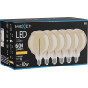 Mexen Vintis 6x Bec LED filament spirală E27, G125, 8W, Caldă - 2200K, 600 lm, chihlimbar - L168-E27-0822-50x06