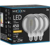 Mexen Vintis 3x LED Fénycsőspirál E27, G125, 8 W, Meleg - 2200K, 450 lm, füstös - L168-E27-0822-70x03
