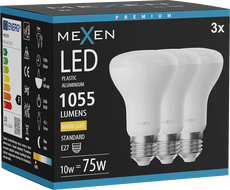 Mexen Nova 3x LED izzó E27, R63, 10W, Meleg - 3000K, 1055 lm - L104-E27-1030-01x03