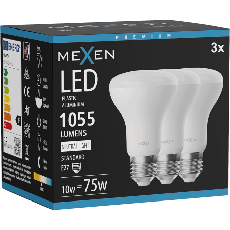 Mexen Nova 3x Bec LED E27, R63, 10W, Neutră - 4000K, 1055 lm - L104-E27-1040-01x03