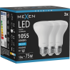 Mexen Nova 3x LED izzó E27, R63, 10W, Hideg - 6500K, 1055 lm - L104-E27-1065-01x03