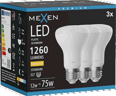 Mexen Nova 3x Bec LED E27, R63, 12W, Caldă - 3000K, 1260 lm - L104-E27-1230-01x03