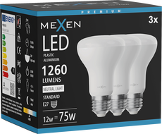Mexen Nova 3x LED izzó E27, R63, 12W, Semleges - 4000K, 1260 lm - L104-E27-1240-01x03