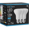 Mexen Nova 3x Bec LED E27, R63, 12W, Rece - 6500K, 1260 lm - L104-E27-1265-01x03