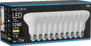 Mexen Nova 10x Bec LED E27, R80, 12W, Cald - 3000K, 1260 lm - L105-E27-1230-01x10