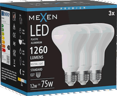 Mexen Nova 3x Bec LED E27, R80, 12W, Neutră - 4000K, 1260 lm - L105-E27-1240-01x03