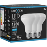 Mexen Nova 3x LED Izzó E27, R80, 12W, Hideg - 6500K, 1260 lm - L105-E27-1265-01x03