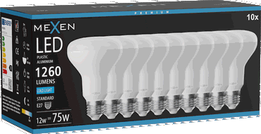Mexen Nova 10x Bec LED E27, R80, 12W, Rece - 6500K, 1260 lm - L105-E27-1265-01x10