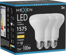Mexen Nova 3x LED izzó E27, R80, 15W, Meleg - 3000K, 1575 lm - L105-E27-1530-01x03