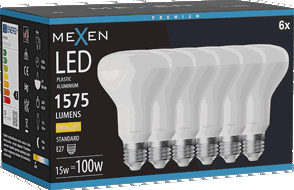 Mexen Nova 6x Bec LED E27, R80, 15W, Caldă - 3000K, 1575 lm - L105-E27-1530-01x06