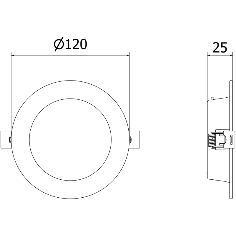 Mexen LDRR LED süllyesztett mennyezeti panel, fi 12 cm, 6W, Semleges - 4000K, 390 lm, fekete - L210-012-0640-70