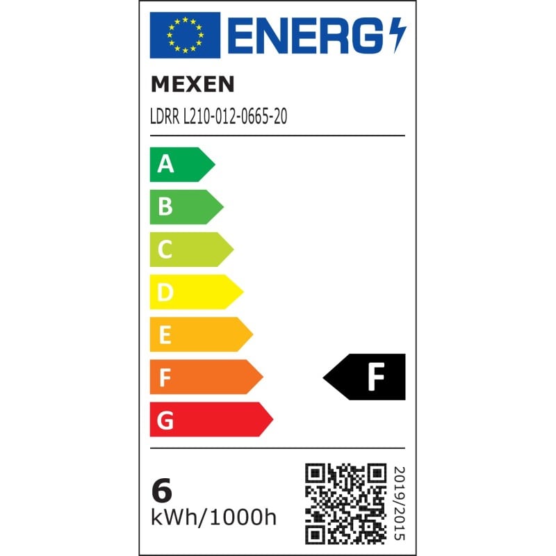 Mexen LDRR panou tavan downlight LED îngropat fi 12 cm, 6W, Rece - 6500K, 600 lm, alb - L210-012-0665-20