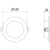 Mexen LDRR beépített LED-es mennyezeti panel downlight, 12 cm átmérő, 6W, Hideg - 6500K, 600 lm, fehér - L210-012-0665-20