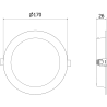 Mexen LDRR panel tavan downlight LED încorporat fi 17 cm, 12W, Neutru - 4000K, 1320 lm, alb - L210-017-1240-20