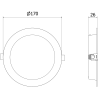 Mexen LDRR panou plafonieră LED încastrat fi 17 cm, 12W, Neutru - 4000K, 900 lm, negru - L210-017-1240-70