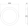 Mexen LDRR mennyezeti LED süllyesztett downlight panel, kör Ø 22 cm, 18W, Hideg - 6500K, 1440 lm, fekete - L210-022-1865-70