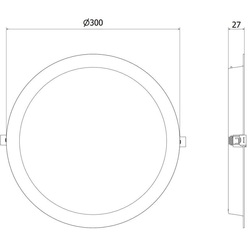 Mexen LDRR panou plafonieră downlight LED încastrat fi 30 cm, 24W, Neutru - 4000K, 2640 lm, alb - L210-030-2440-20