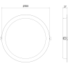 Mexen LDRR mennyezeti süllyesztett LED panel lámpa, 30 cm átmérőjű, 24W, Semleges - 4000K, 2640 lm, fehér