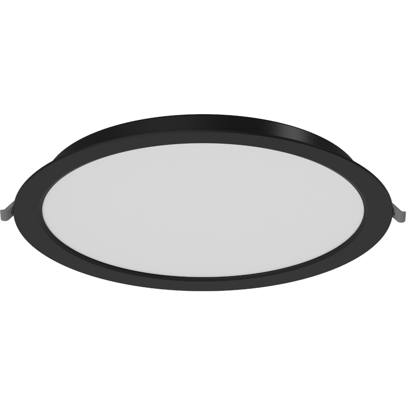 Mexen LDRR LED süllyesztett mennyezeti panel, 30 cm átmérő, 24W, Semleges - 4000K, 1920 lm, fekete - L210-030-2440-70