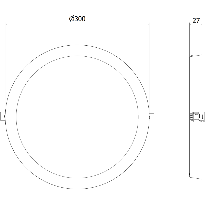 Mexen LDRR panou plafon încastrat LED downlight, fi 30 cm, 24W, Rece - 6500K, 2640 lm, alb - L210-030-2465-20