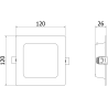 Mexen LDRR mennyezeti panel LED süllyesztett lámpa 12 x 12 cm, 6W, Semleges - 4000K, 600 lm, fehér - L211-012-0640-20