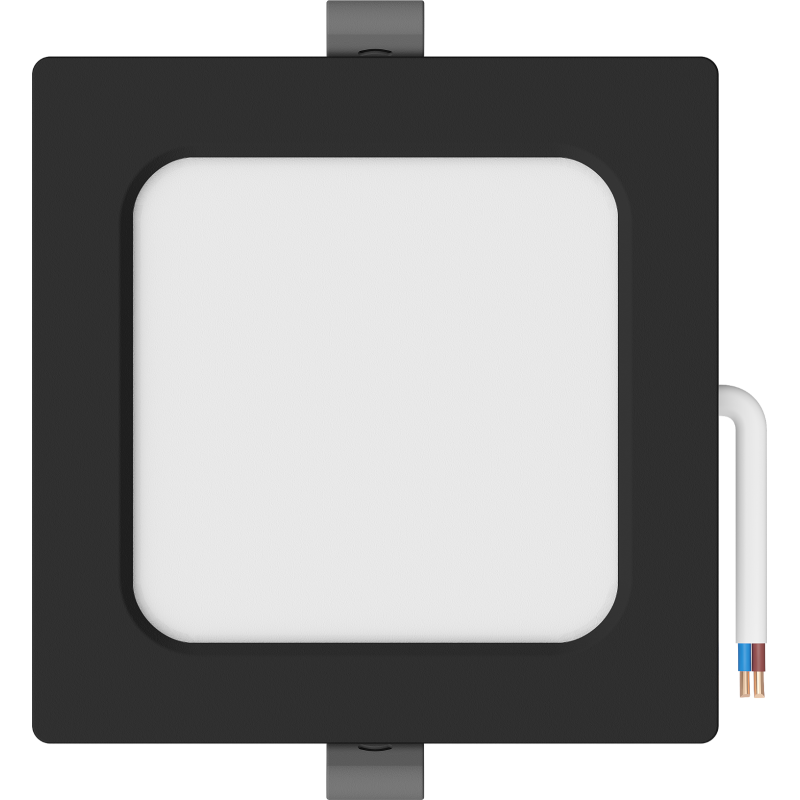 Mexen LDRR Beépített LED süllyesztett mennyezeti panel 12 x 12 cm, 6W, Semleges - 4000K, 390 lm, fekete - L211-012-0640-70
