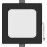 Mexen LDRR Beépített LED süllyesztett mennyezeti panel 12 x 12 cm, 6W, Semleges - 4000K, 390 lm, fekete - L211-012-0640-70