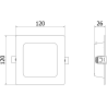 Mexen LDRR mennyezeti LED süllyesztett 12 x 12 cm-es panel, 6W, Hideg - 6500K, 600 lm, fehér - L211-012-0665-20