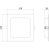 Mexen LDRR mennyezeti panel, süllyesztett LED downlight 17 x 17 cm, 12W, Hideg - 6500K, 1320 lm, fehér - L211-017-1265-20