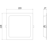 Mexen LDRR Panou plafonieră LED downlight încastrat 22 x 22 cm, 18W, Neutru - 4000K, 1350 lm, negru - L211-022-1840-70