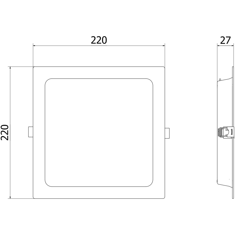 Mexen LDRR panou de tavan LED încorporat 22 x 22 cm, 18W, Rece - 6500K, 1980 lm, alb - L211-022-1865-20