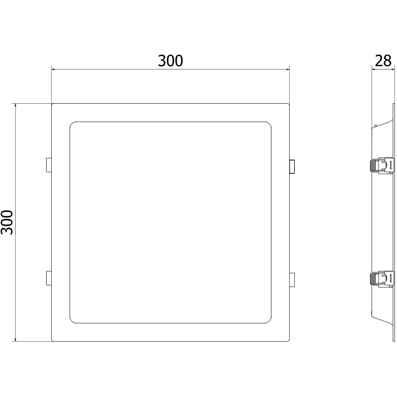 Mexen LDRR besüllyeszthető LED mennyezeti panel 30 x 30 cm, 24W, Semleges - 4000K, 2640 lm, fehér - L211-030-2440-20
