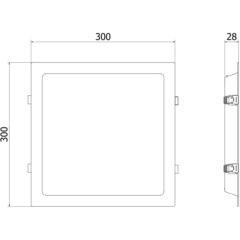 Mexen LDRR panou de plafon LED încastrat, 30 x 30 cm, 24W, Rece - 6500K, 2640 lm, alb - L211-030-2465-20