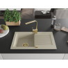 Mexen Pablo chiuvetă de granit cu 1 cameră, cu scurgător și baterie de bucătărie Rita, bej - 6510-69-670300-50
