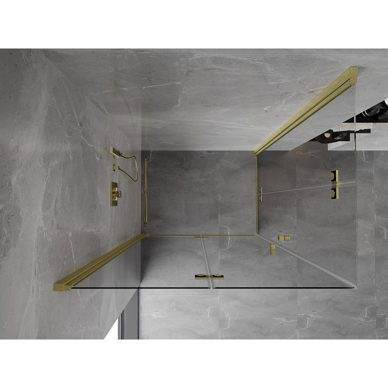 Mexen Mist-F Duo cabină de duș pliabilă stânga 110 x 95 cm, transparent, auriu periat - 8A6-110L-095P-55-00