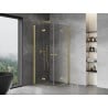Mexen Mist-F Duo cabină de duș pliabilă 110 x 110 cm, transparent, auriu periat - 8A6-110L-110P-55-00