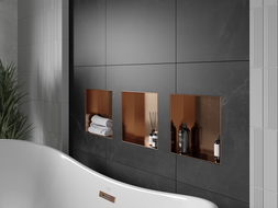 Mexen X-Wall-NR raft de nișă fără flanșă 30 x 30 cm, cupru periat - 19C1303010