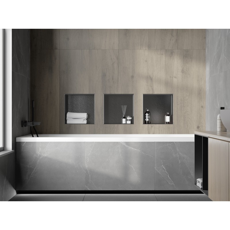 Mexen X-Wall-NR raft de nișă fără margine 30 x 30 cm, gri armat periat - 19E1303010