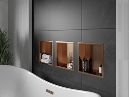 Mexen X-Wall-R raft de nișă cu guler 30 x 30 cm, cupru periat - 19C0303010